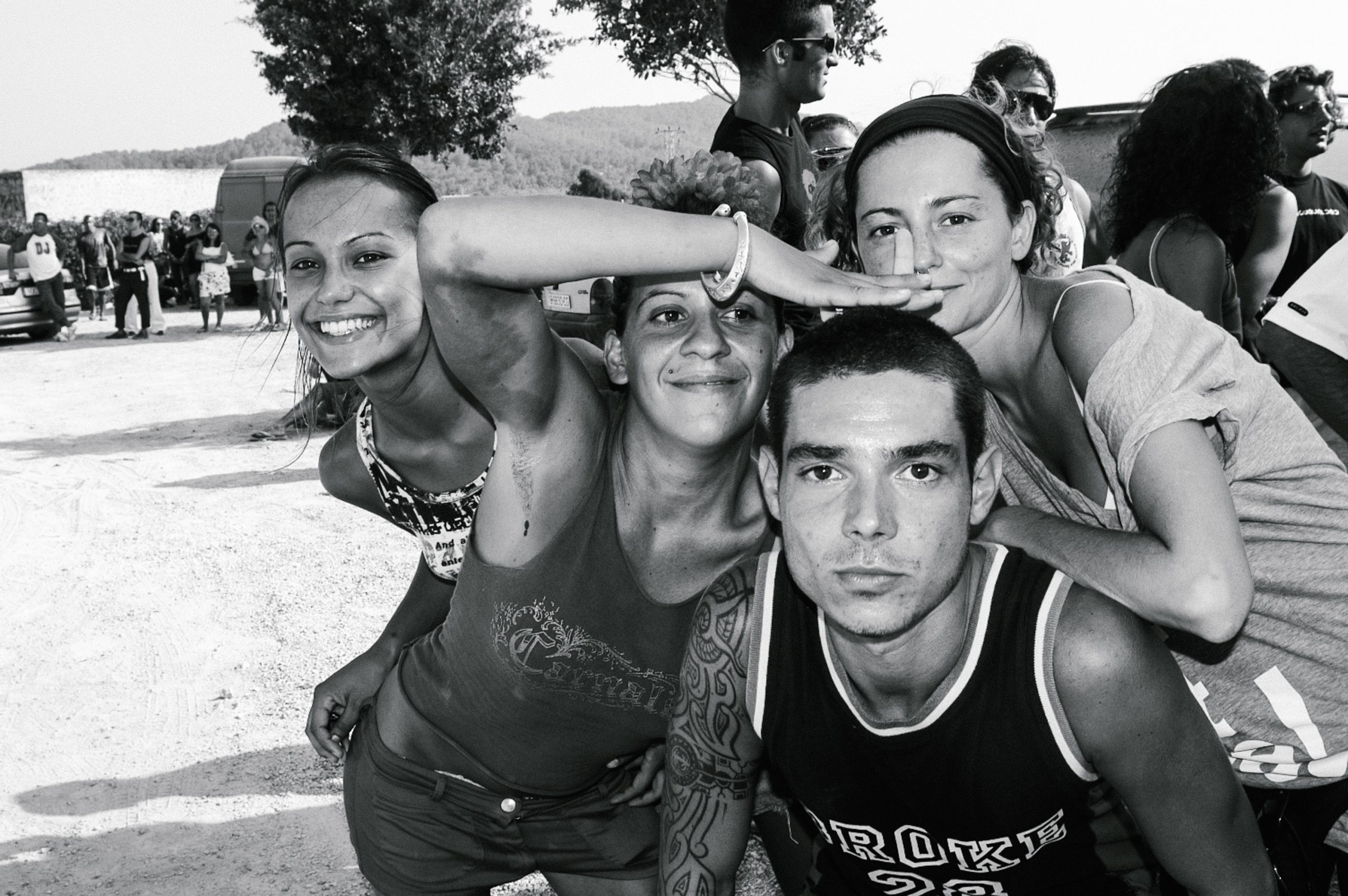 Street portraits of island characters and clubbers in Ibiza, summer 2003.