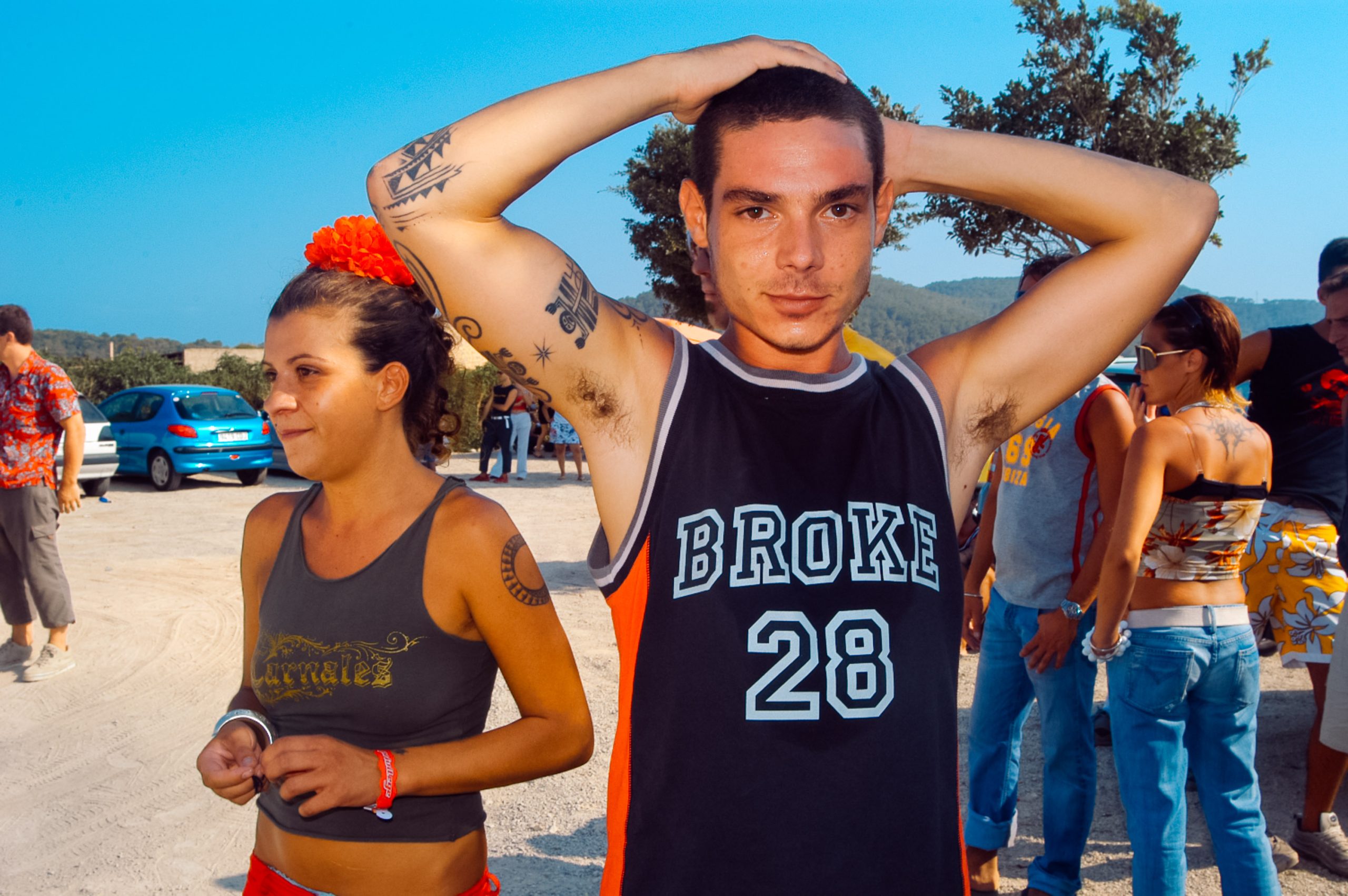 Street portraits of island characters and clubbers in Ibiza, summer 2003.