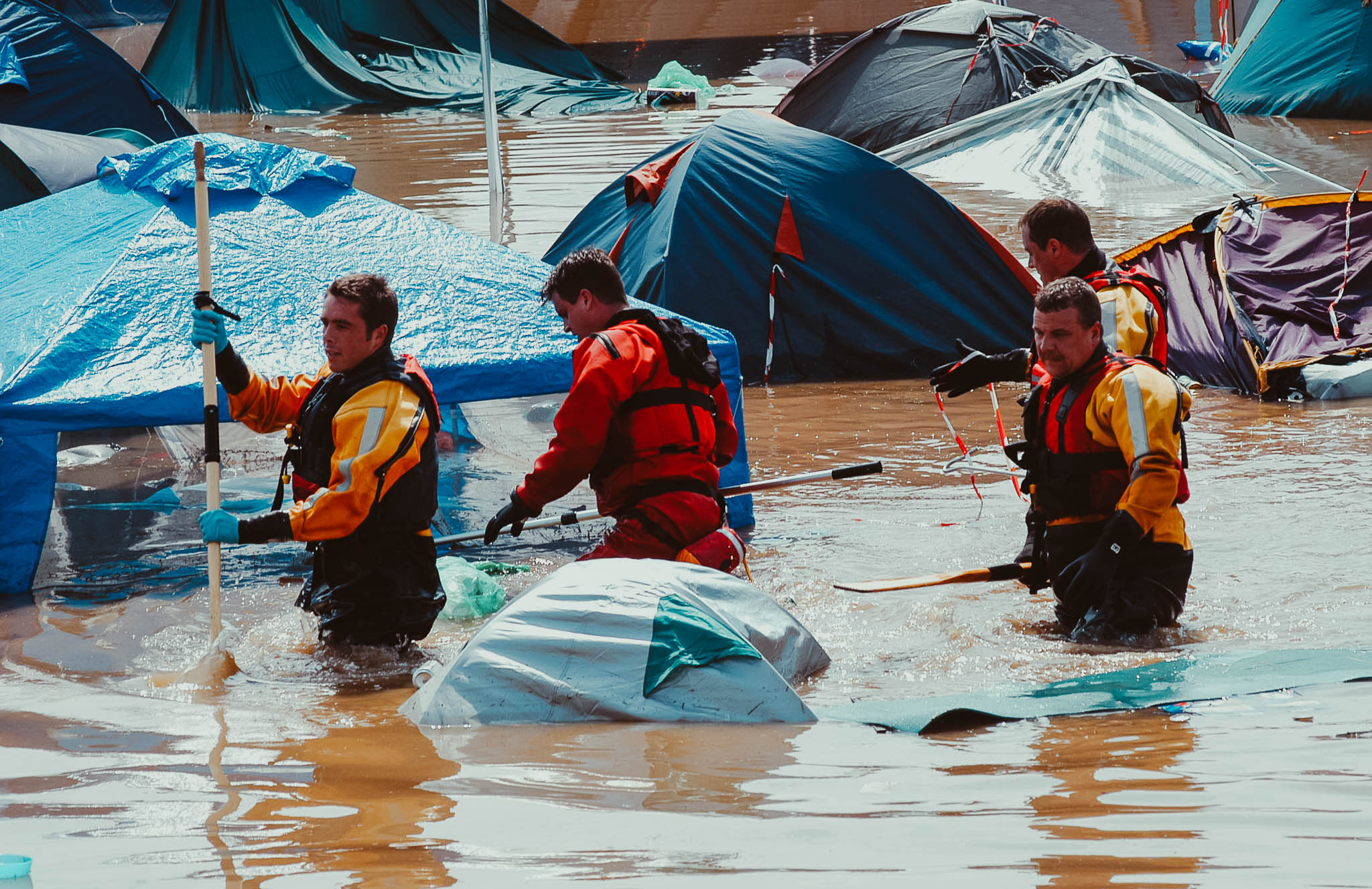 Thunderstorms and torrential rain flood Glastonbury Festival