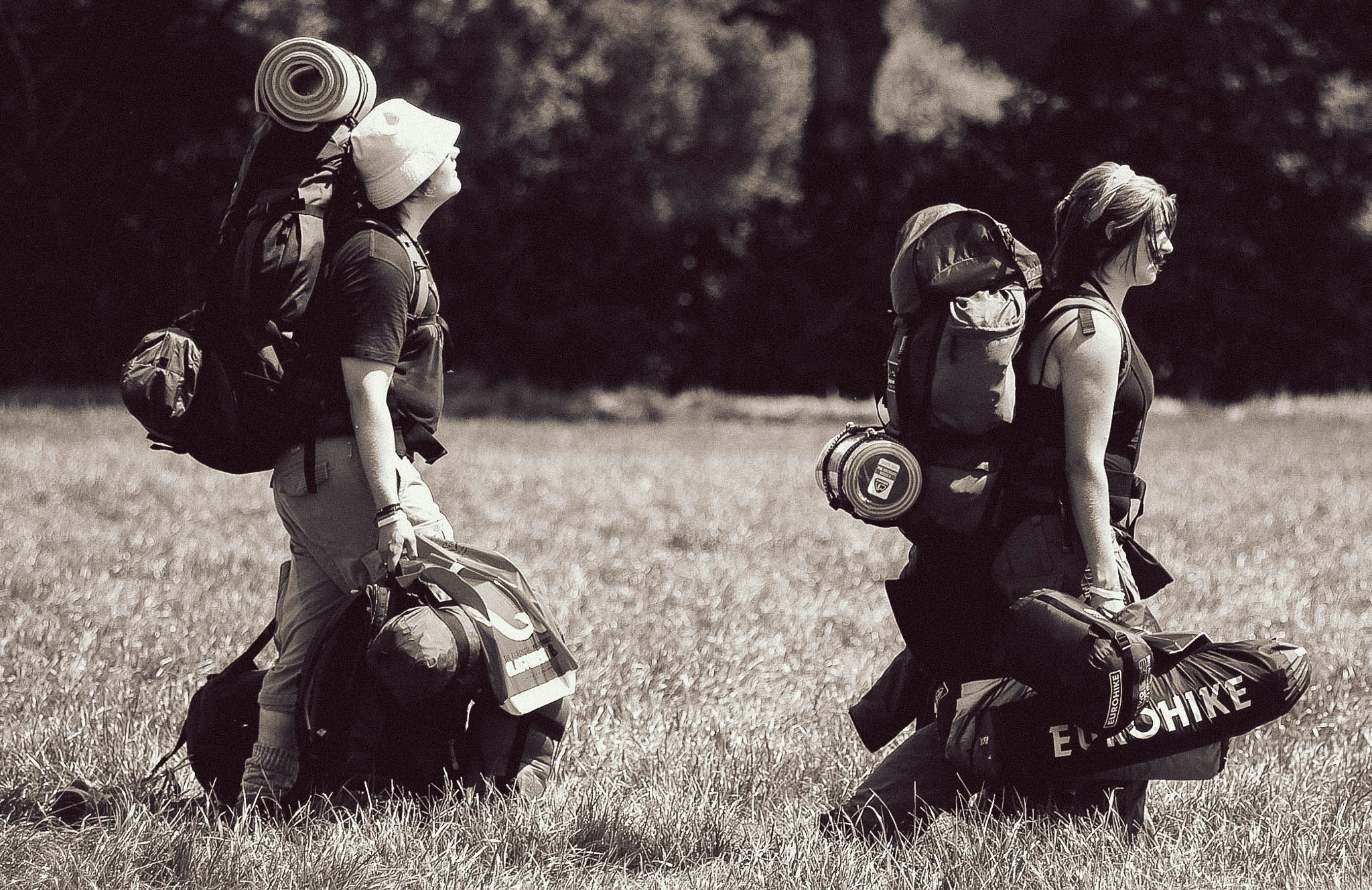 A couple of festivalgoers have a long way left to go at Glastonbury Festival