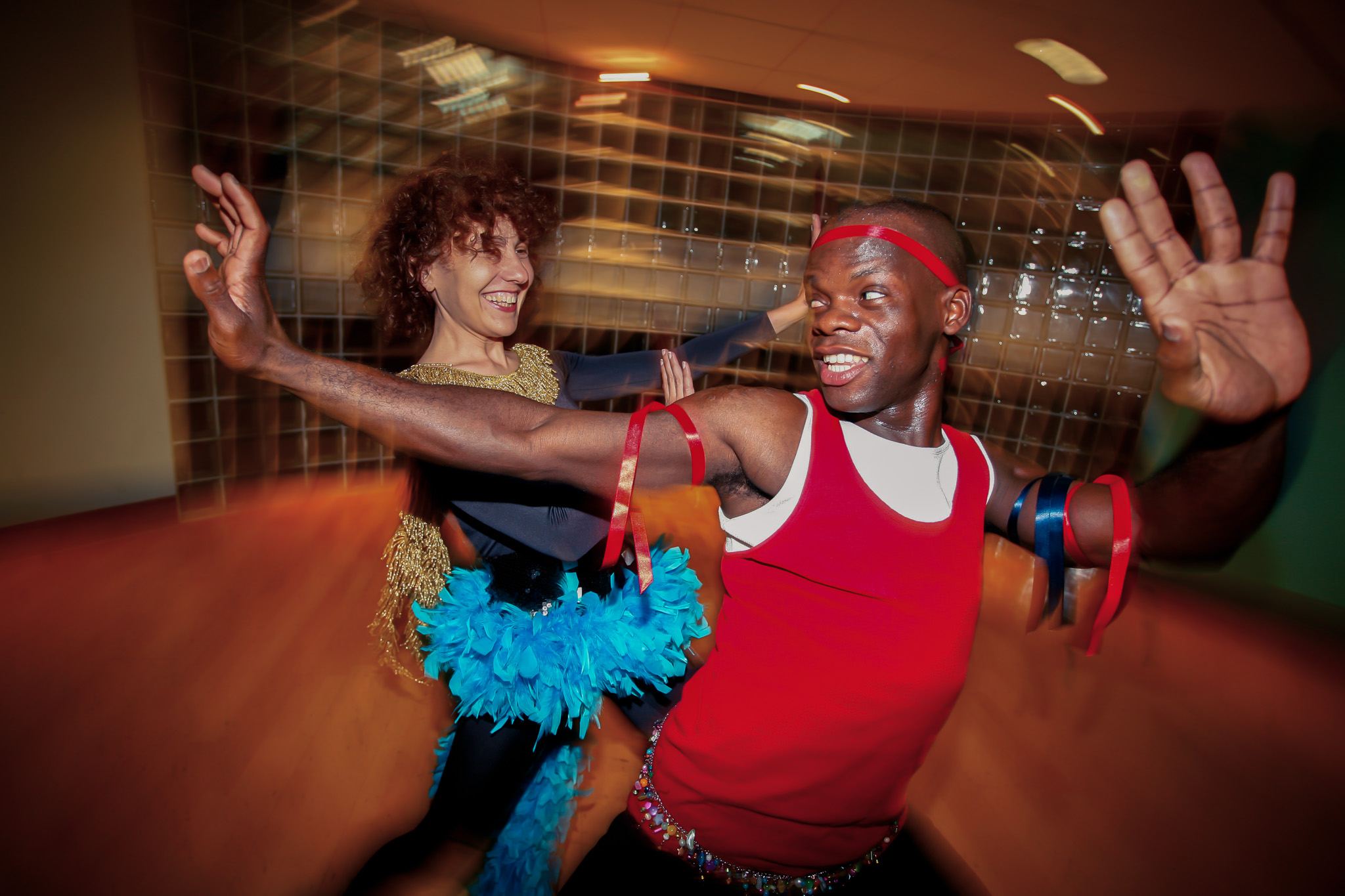 Michele Kirsch enjoying a dance class at LA Fitness, London