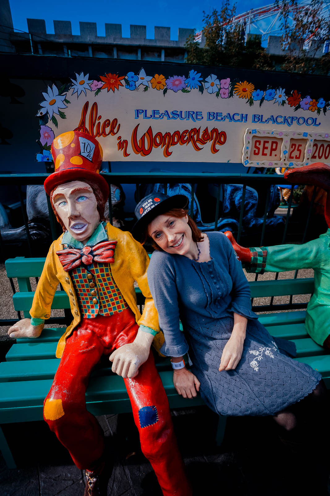 Rachel Campbell-Johnson enjoying Britain's popular seaside resort Blackpool.