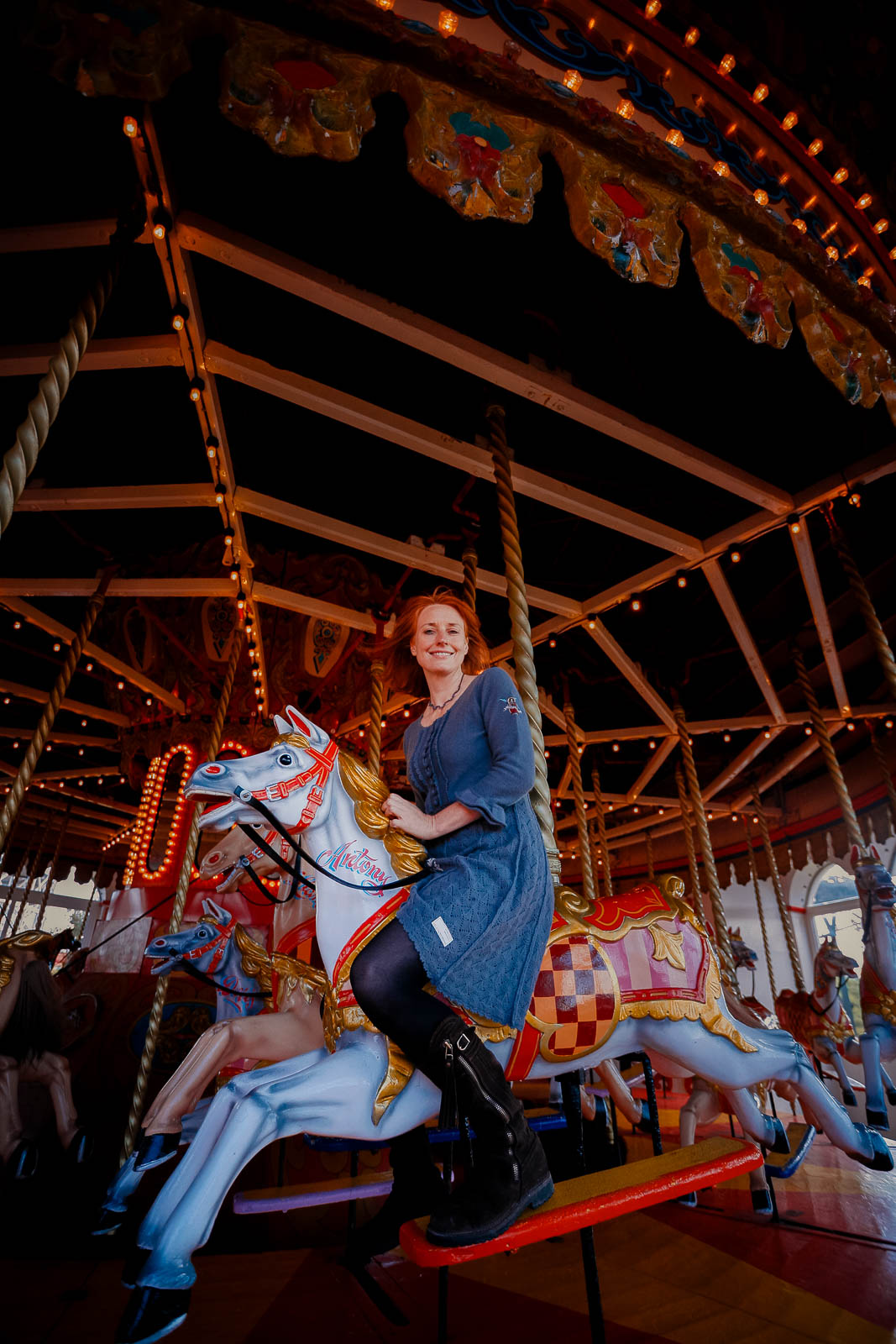 Rachel Campbell-Johnson enjoying Britain's popular seaside resort Blackpool.