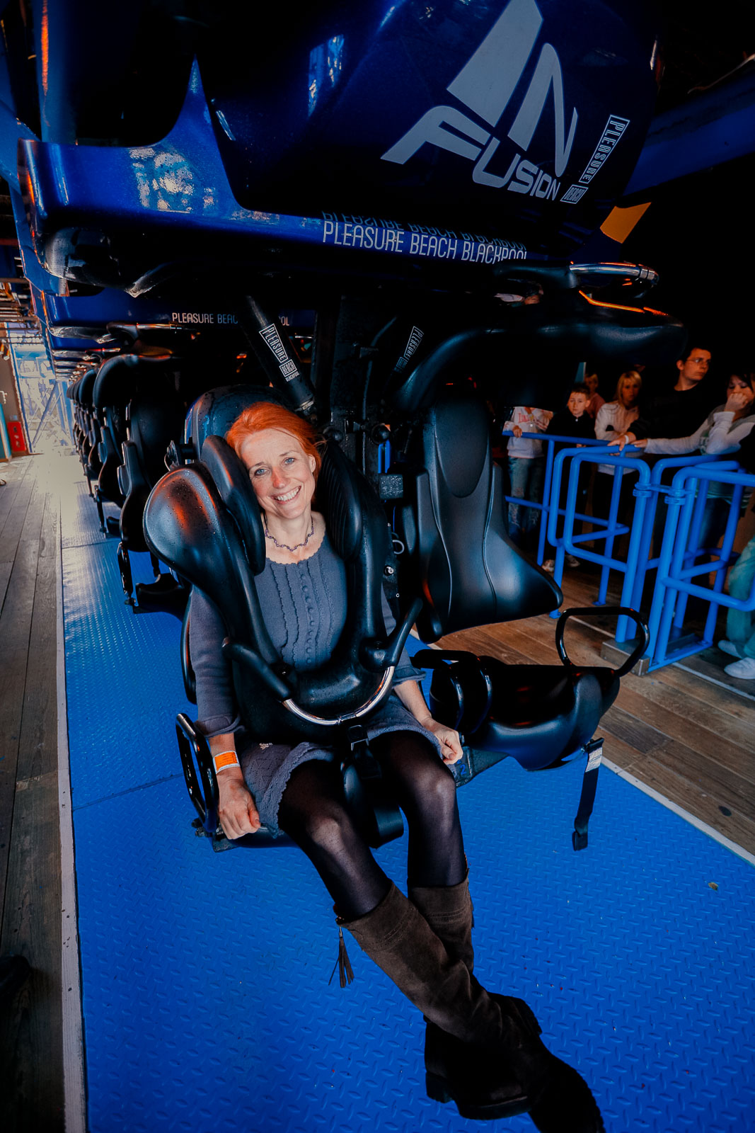 Rachel Campbell-Johnson enjoying Britain's popular seaside resort Blackpool.