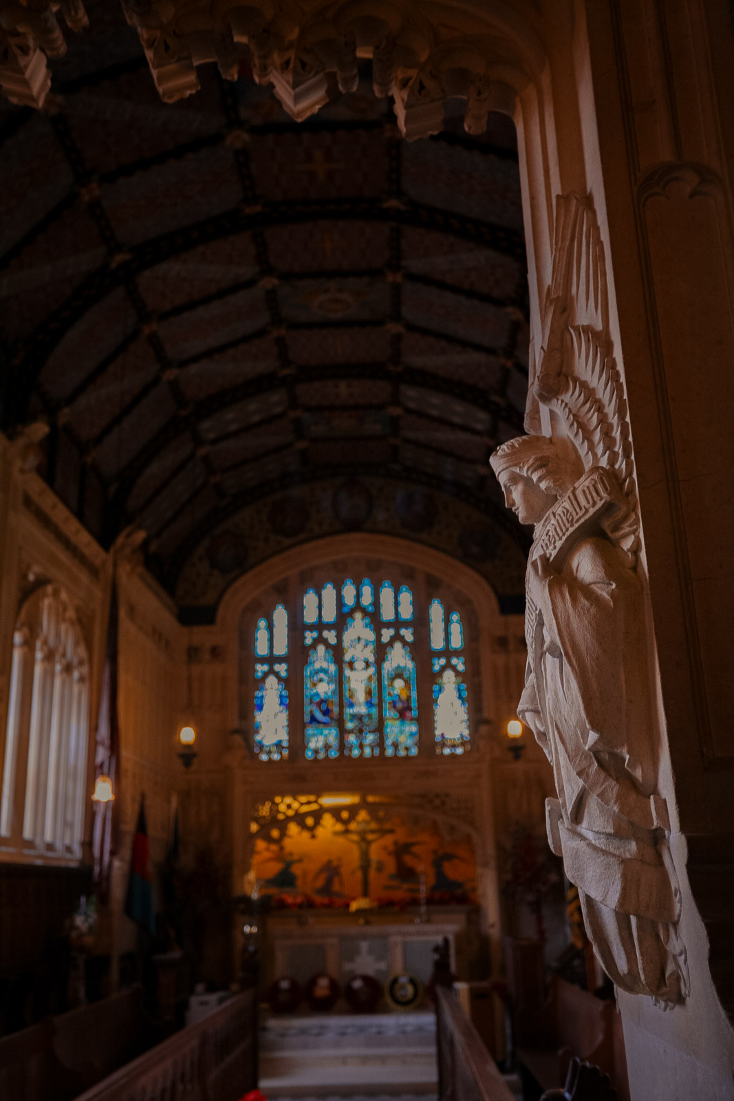 Interior of the Chapel of St Nicholas at Carisbrooke Castle, Isle of Wight, UK