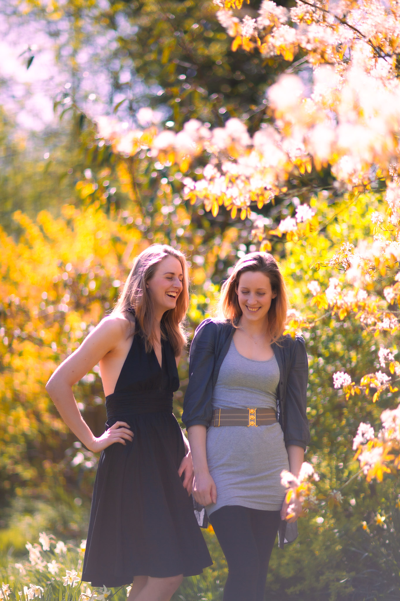 Natural light portraits of two sisters in Wymondham, Norfolk; a relaxed, fun commissioned outdoor session.