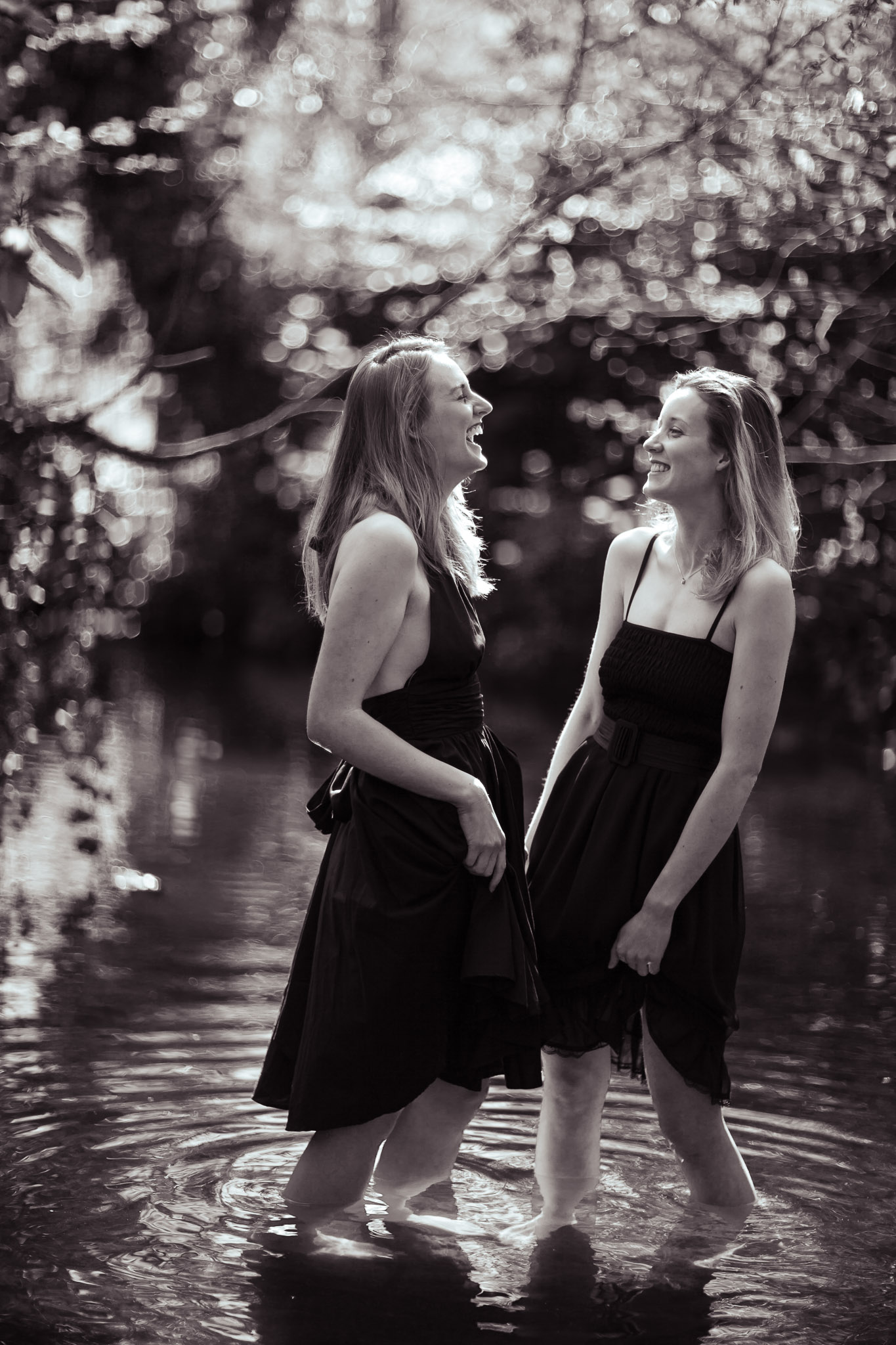 Natural light portraits of two sisters in Wymondham, Norfolk; a relaxed, fun commissioned outdoor session.